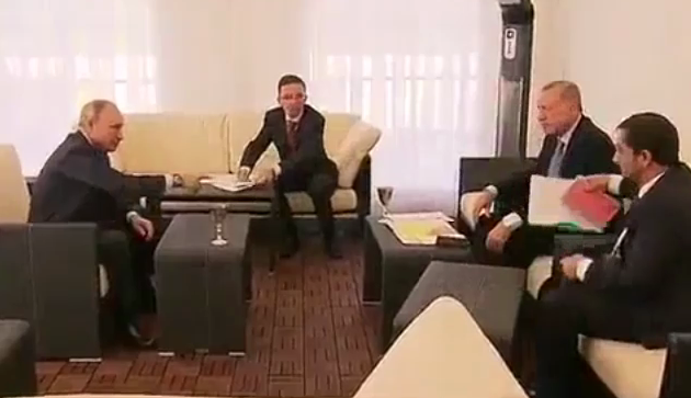 سوتی اردوغان در دیدار با پوتین مقابل خبرنگاران