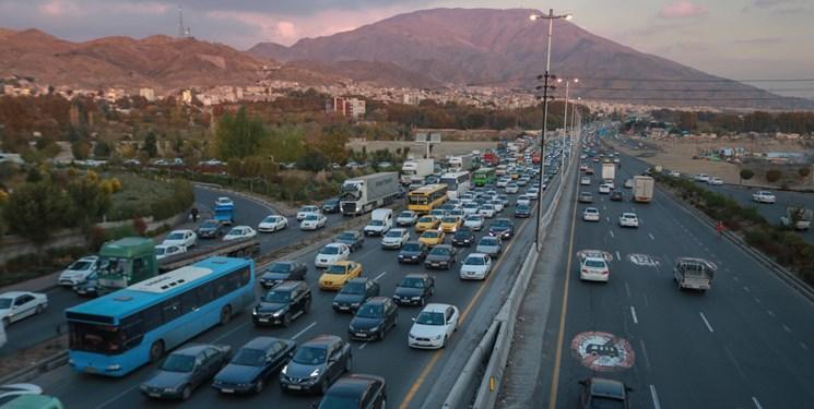 ترافیک در ورودی تهران، بارش باران در 2 استان