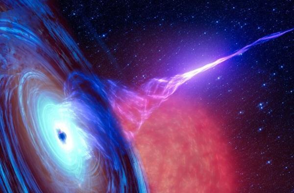 سیاهچاله ای که هر بار یک گاز از این ستاره می زند!